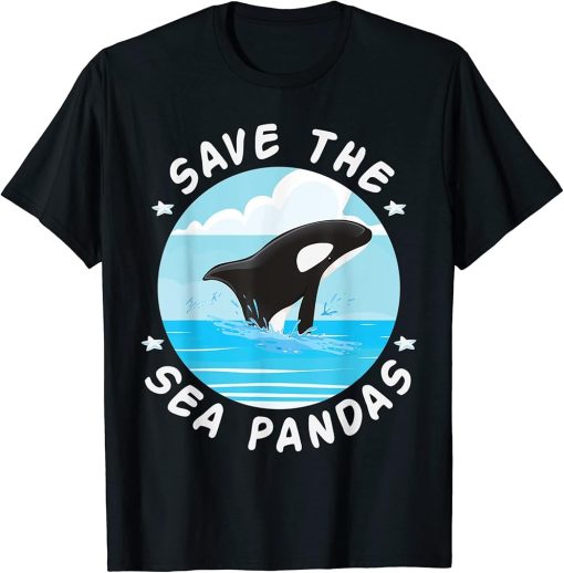 Save The Sea Pandas Funny Whale Orca Dolphin Ocean Life T-Shirt