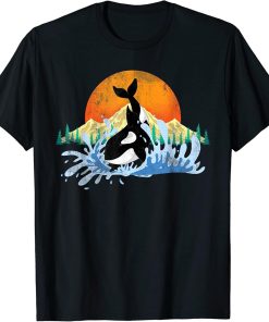 Killer Whale Aquarist Gift Ocean Animal Sun Mountains Orca T-Shirt