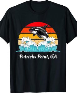 Vintage Patricks Point CA Distressed Orca Killer Whale Art T-Shirt