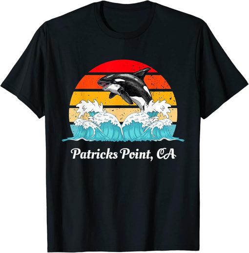 Vintage Patricks Point CA Distressed Orca Killer Whale Art T-Shirt