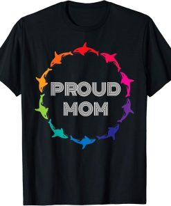 Proud Mom LGBTQ Gay Pride Awareness - White / Black T-Shirt