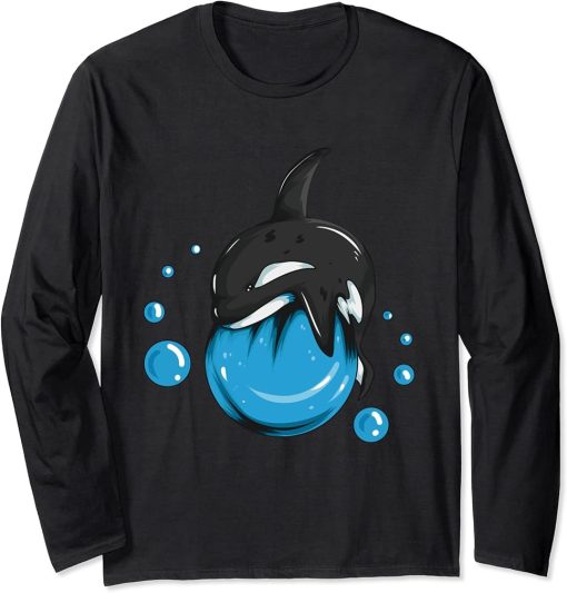 Orcas love water Recreational Whale Whale Protectors Orca Long Sleeve T-Shirt