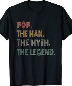 Family Grandfather Pop The Man Retro Vintage T-Shirt