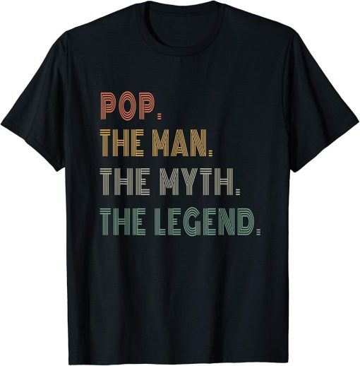 Family Grandfather Pop The Man Retro Vintage T-Shirt