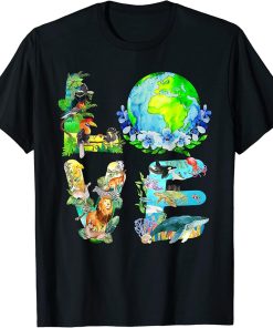 Love World Earth Day 2023 Planet Environmental Animal T-Shirt