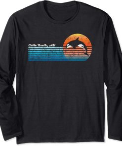 Vintage Cable Beach, Australia Retro 80s Orca Sunset Long Sleeve T-Shirt