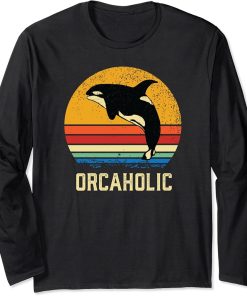 Retro Orca Whale Shirt Killer Whale Shirt | Orca Puns Long Sleeve T-Shirt